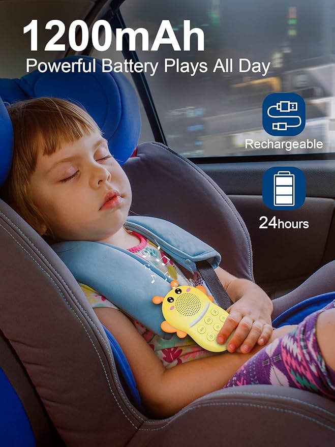 Portable Sound Machine for Baby,White Noise Sound Machine for Babies and Kids,Rechargeable Lullaby Machine with Light,Travel Sound Machine for Sleep,Great for Baby Registry Gift