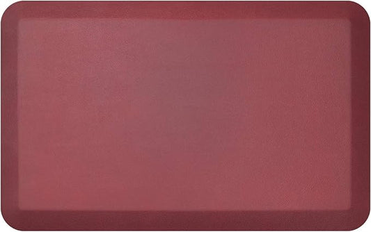 NewLife by GelPro Anti-Fatigue Designer Comfort Kitchen Floor Mat, 20" x32”, Leather Grain Cranberry