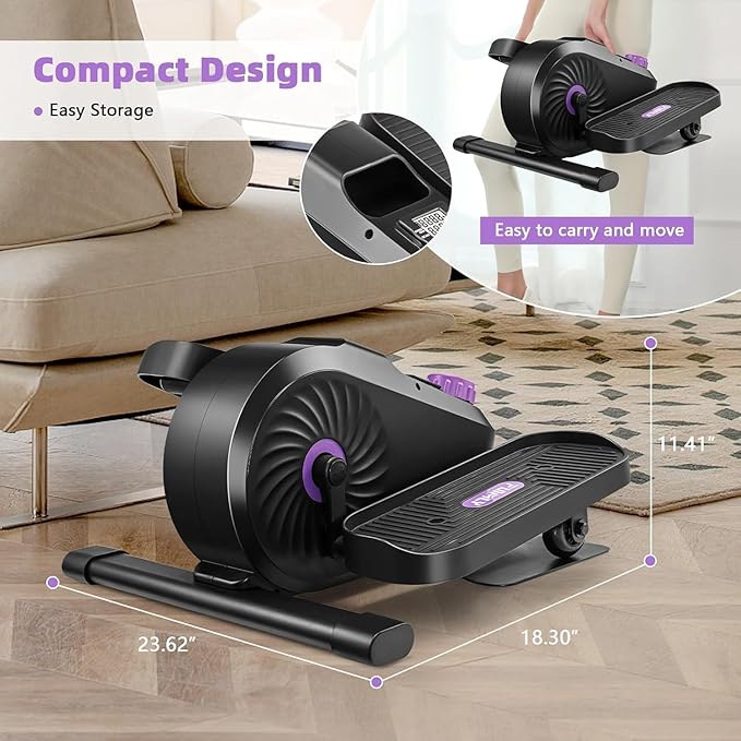 FUNMILY Under Desk Elliptical, Ellipse Leg Exerciser, Standing or Seated Mini Elliptical Machines, Portable Bike Pedal Exerciser for Seniors/Adults, Leg Workout Equipment for Home/Office