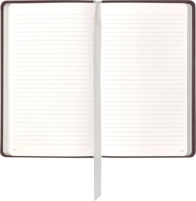 Classic Leather Notebook Writing Journal, Softcover, Narrow Ruled, Table of Contents and Numbered Pages