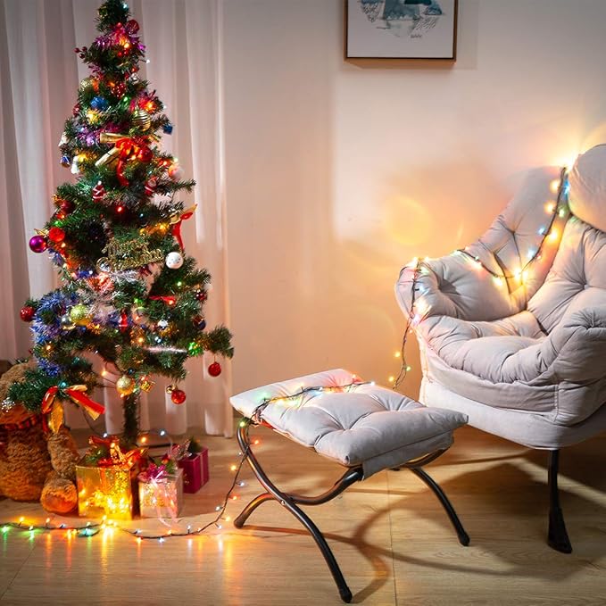 HollyHOME 15"(H) Folding Footrest Stool, Upholstered Small Foldable Ottoman, Accent Padded Sofa Foot Stool for Lazy Chair, Metal Frame Portable Foot Rest Ottoman for Home, Living Room, Bedroom, Grey