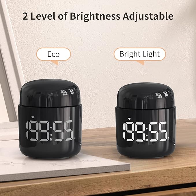 Digital Kitchen Timer,Countdown Countup Timer with Large LED Display Volume Adjustment,Timer for Cooking, Classroom Time for Kids and Teachers. (Black)