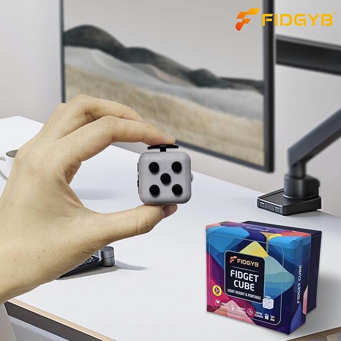 2PCS Cube Fidget Stress Relief Toy for Adults & Kids, Smooth, Quiet Sensory Toy for Anxiety, Focus & ADHD Idea[BR+LGB][2PCS]