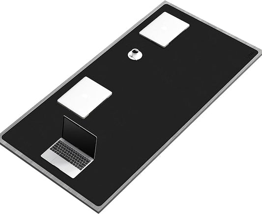 Vyaaa Leather Desk Mat, 63” x 31.5” Leather Desk Pad Protector, Waterproof Extra Large Desk Mat, Large Mouse Pad，Desk Mats on top of Desks for Home or Office (Black)