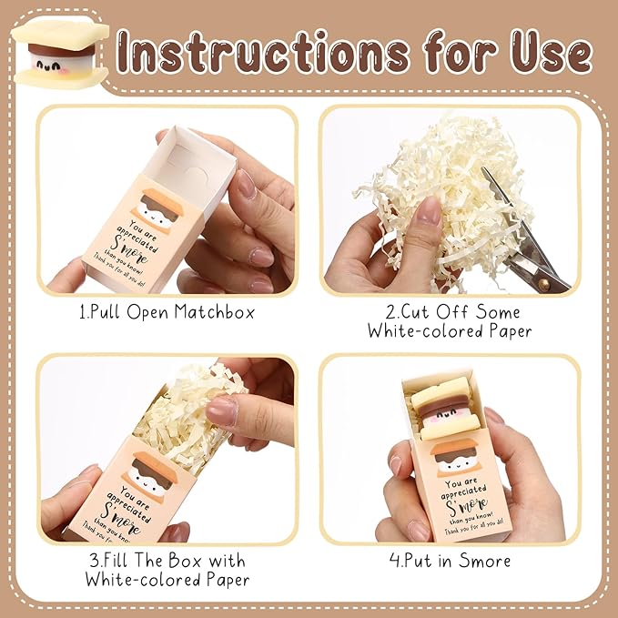 Wettarn 18 Sets Appreciation Gifts S'More Stress Balls with Thank You Gift Boxes for Employee Coworker Teacher Office Team Positive Desk Decor Relief Toys