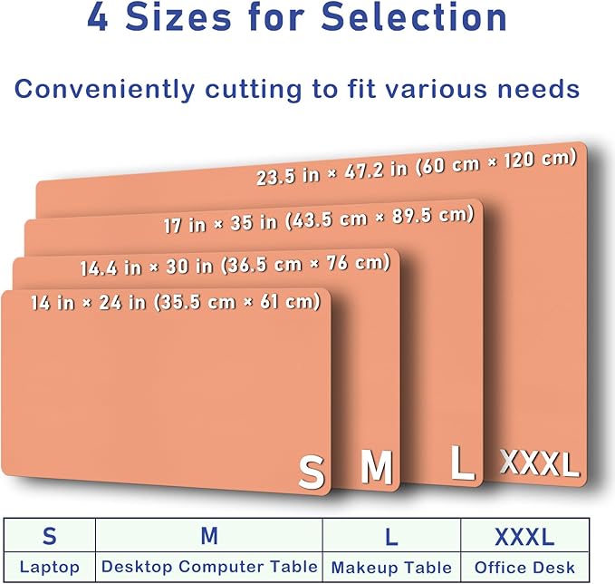 Boutilon Leather Desk Pad Protector,Non-Slip Mouse Pad,Laptop Desk Pad,Office Mouse Mat,Waterproof Leather Desk Blotter,Desk Writing Pad for Office and Home (XL-Orange Pink,35.4"x 15.7")