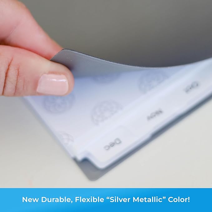 Blue Sky 17 Month 2025-2026 Weekly and Monthly Academic Year Planner Calendar, August 2025 - December 2026, 8.5" x 11", Flexible Cover, Wirebound, Laminated Tabs, Silver Metallic