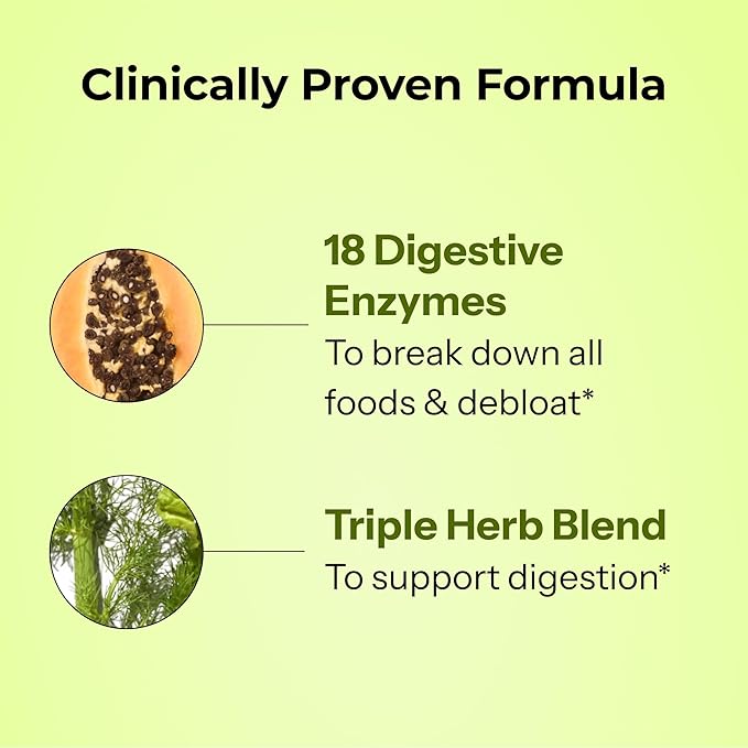 HUM Flatter Me Digestive Enzymes for Women & Men, Digestive Health Bloating Supplement with Ginger & Peppermint Leaf, Fast Acting Anti Bloat Pills Multi Enzyme for Debloating, Vegan, 60 Capsules