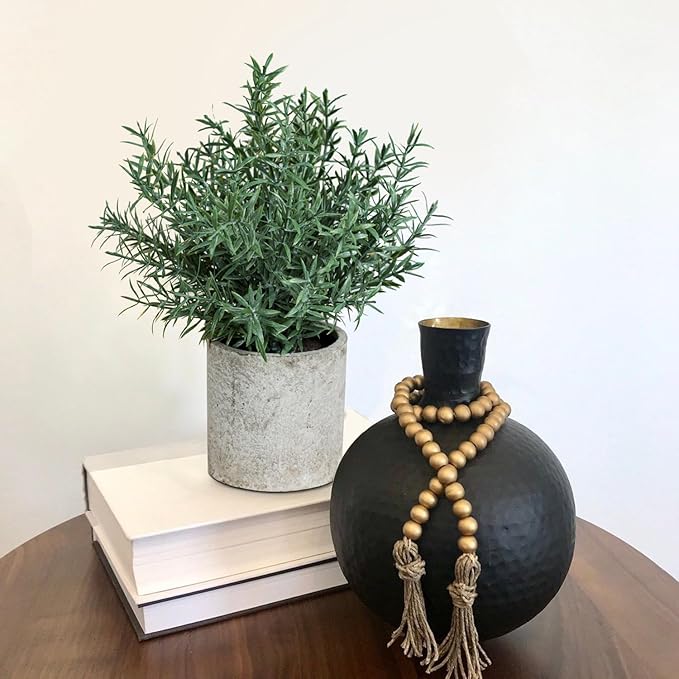 2 Pack Small Fake Plants Rosemary Potted Artificial Plants for Shelf Desk Home Kitchen Bathroom Farmhouse Room Coffee Table Decor (Green)