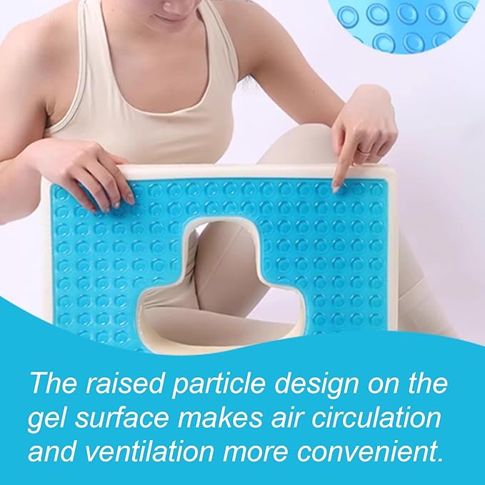 Gel Wheelchair Seat Cushion,Bed Sore Cushions for Butt,Relieve Sciatica,Back,Coccyx,Pressure Sore and Ulcer Pain Relief,Ergonomic Office Chair Cushion, Anti-Slip Cover Removable&Washable (Gray)