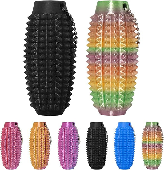 Little Ouchies Fidget Toys,Pain Stim Fidget Toy Reduce Stress for Adults,Anxiety Relief Pain Stim,Spiky Fidget Keychain for Anxiety and Stress Reduction,Novelty Gifts for Friends(Black and Rainbow)
