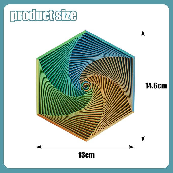 Fractal Fidget Hexagon, 3D Printed Hexagonal Toys,Hexagon Fidget Toy，Infinity Cube Fidget Toy 3D Printed Anxiety Toys for Stress Relief and Desk Fidgeting(5.75in)-B