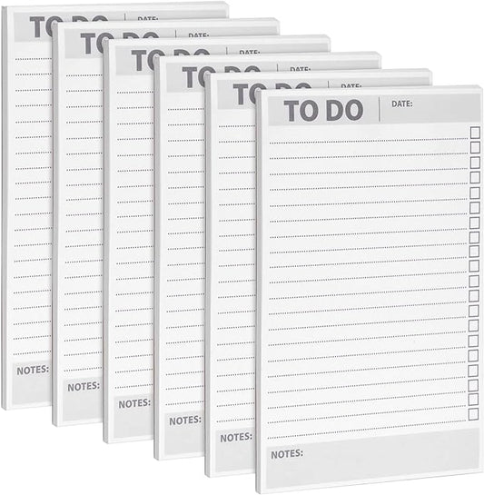 Paper Junkie To Do List Notepad - 8.5 x 5.5 in, White, 6-Pack - Office Desk Pad for Daily Reminder Checklist - Easy-Tear Sheets for Daily Task Planning
