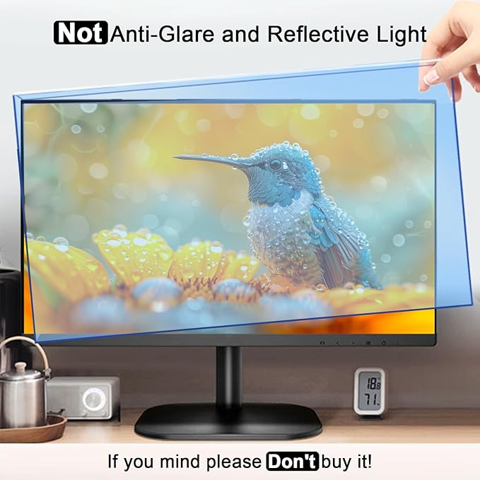 23-24 Inch Blue Light Filter for Computer Monitor, Computer Screen Blue Light Blocker Panel for 23, 23.6, 23.8, 24 Inch Diagonal Widescreen Desktop PC iMac Monitor, HD Not Anti-Glare