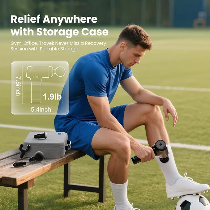 BOB AND BRAD T2 Massage Gun, Deep Tissue Percussion Muscle Massage Gun for Back and Neck, Upgraded 4000 mah Battery, Handheld Electric Back Massager for Athletes Pain Relief