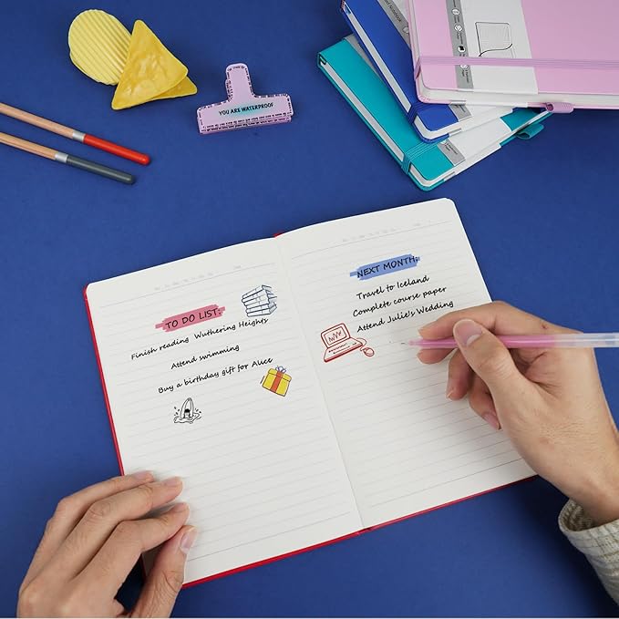 Lined Journal Notebooks for Work, Travel, College, (A5 Size 100 GSM Thick Paper) - Classic Ruled, Hardcover Notepad for Writing 160 Pages, 5.5 x 8.3 inch, Multipack Journals