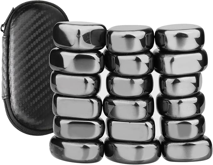 Fidget Slime Putty Magnet Ferrite Putty Fridge Large 18 PCS Hematite Magnetic Stones for Adults Stress Relief Fidget Toy, Refrigerator Magnets for Home Office, Holiday Stocking Stuffer Decorations