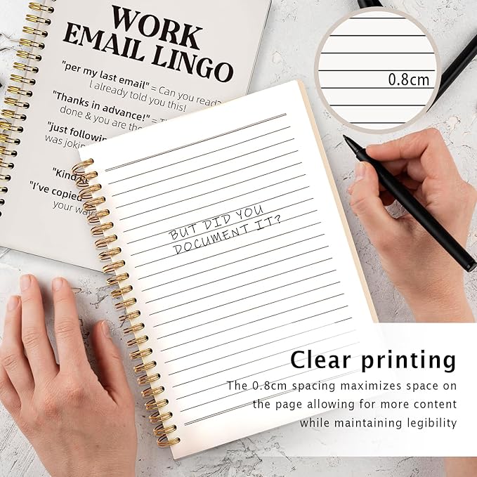 Funny Office Supplies for Women Men Coworkers, Work Journal Notebook, Funny Sarcastic Office Gifts for Coworkers, Work Email Lingo Hardcover Spiral Notebooks 5.5x8.3 Inch