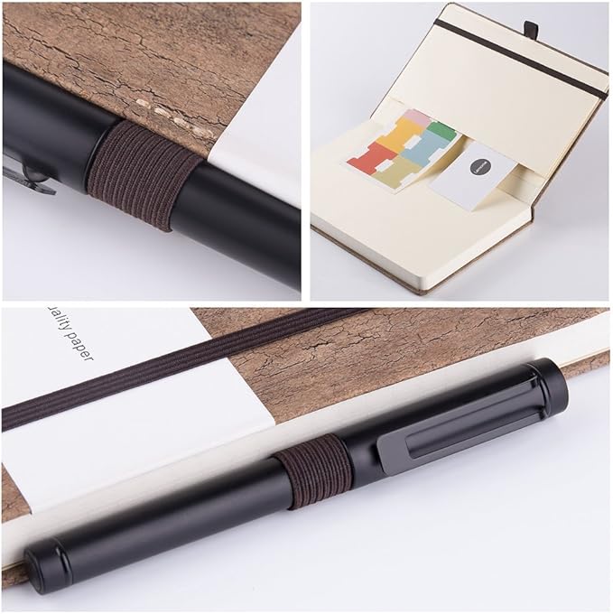 Lemome Ruled Notebook/Journal - Eco-Friendly Natural Cork Hardcover Writing Notebook with Pen Loop & Premium Thick Paper - A5 (5x8) Bound Classic Notebook