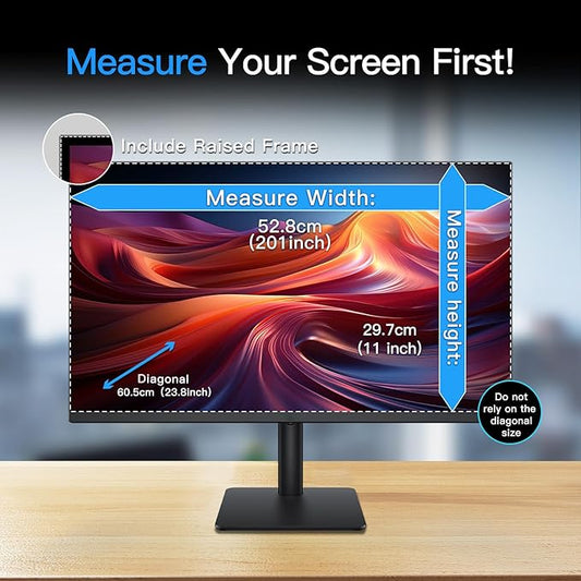 Magnetic 23.8 Inch Monitor Privacy Screen for 16:9 Aspect Ratio Widescreen Computer, Anti Glare Blue Light Protector Shield Filter for Eyes, Removable Computer Monitor Privacy Screen 23.8 inch
