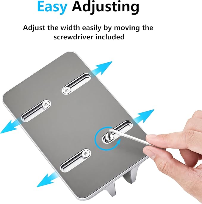 JARLINK Vertical Laptop Stand, Aluminum Laptop Holder Desktop Stand with Adjustable Dock Size (up to 17.3 inches) Compatible with All MacBook/Surface/Dell/Gaming Laptops (Silver)