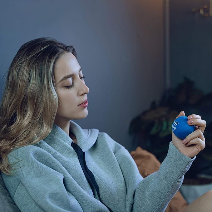 Candescent Stress Balls - Hand Therapy Relief for Anxiety, Fidget, Tension, Exercise Strengthener - Motivational Toys for Adults & Kids - Set of 2 (Crystal Blue, Ocean Blue)