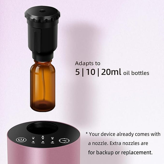 Waterless Essential Oil Diffuser for Home Battery Operated Cordless Scent Diffuser with Timing & 3 Mist Levels car Diffuser， Aluminum Alloy