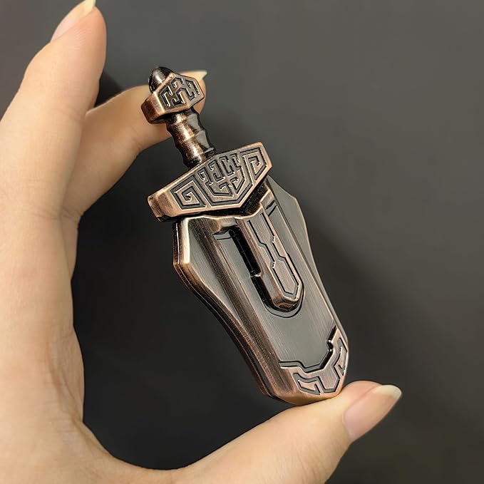 EDC Sword Decompression Toys Fidget Sliders Fidget Toys Stress Relief for Adults Magnetic Metal Toys Anti-Anxiety Office Desk Toys (Bronze)
