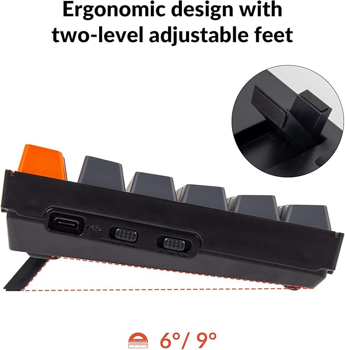 Keychron K10 Full Size Layout White LED Backlit Hot-Swappable Mechanical Keyboard for Mac Windows, Multitasking 104-Key Bluetooth Wireless/USB Wired Computer Keyboard with K Pro Brown Switch