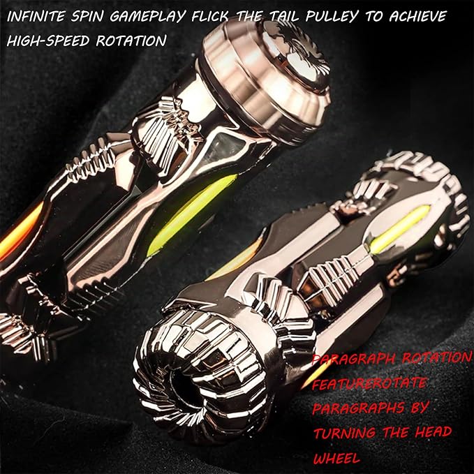 SKEDC Fidget Toys Adults, Alloy Fidget Slider Fidget Clicker Fidget Spinner, EDC Laucher Toy ADHD Tools Executive Desk Toy for Keep Focus & Relief Stress, Cool Gadgets for Men (Night Light Brown)