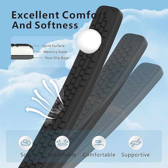 MEKASS Keyboard Wrist Rest, Ergonomic Wrist Pad, Soft Memory Foam Keyboard Hand Rest with Non-Slip Base, Easy Typing, Pain Relief, Comfort Support for Office Work Gaming Computer Accessories (Black)
