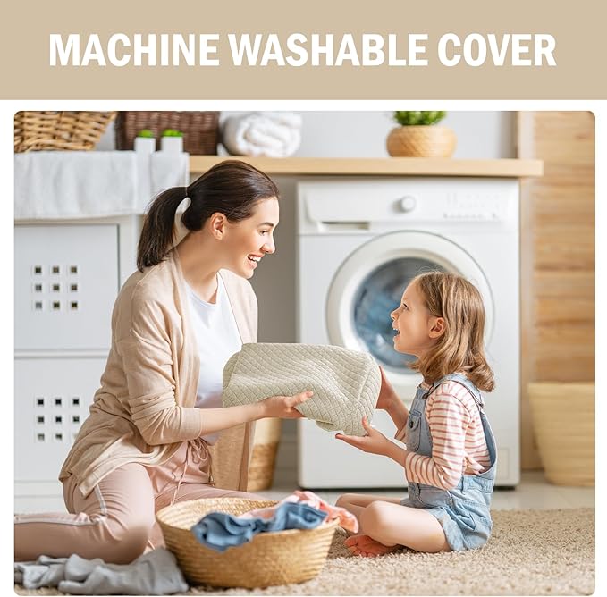 HOMBYS Lumbar Support Pillow for Recliner Chair, Memory Foam Back Support Cushion for Elderly,Extra Large Lumbar Support Pillow,Thick Backrest for Home Reading (Khaki, 20“x13.5"x5")