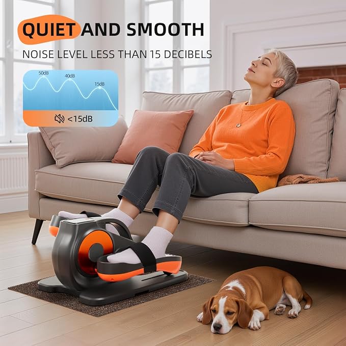 Under Desk Elliptical Machine, Electric Ellipse Leg Exerciser with Remote,Suitable for Leg Exercises for Elderly People ，12 Auto Modes &12 Adjustable Quiet