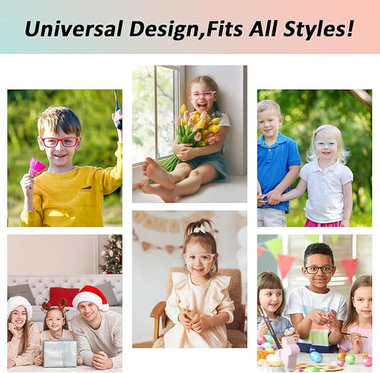 BiBiBear Toddler/Kids/Teens Glasses - Unbreakable TR90 Frame, 180° Flexible, Lightweight & Safe Glasses for Kids Age 2-15