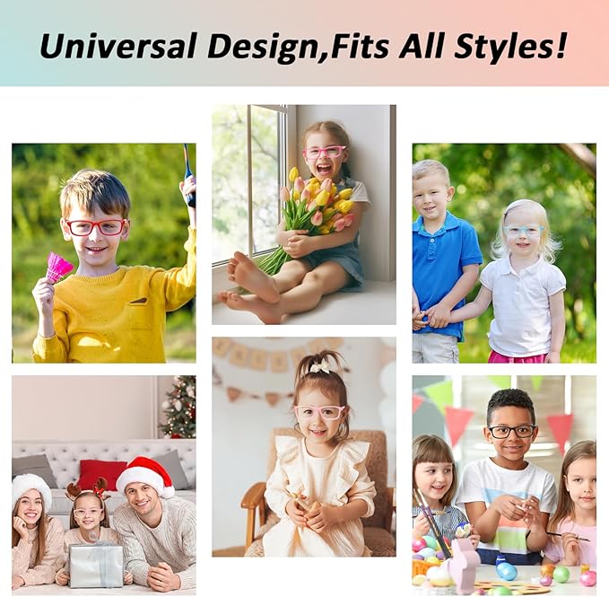 BiBiBear Toddler/Kids/Teens Glasses - Unbreakable TR90 Frame, 180° Flexible, Lightweight & Safe Glasses for Kids Age 2-15