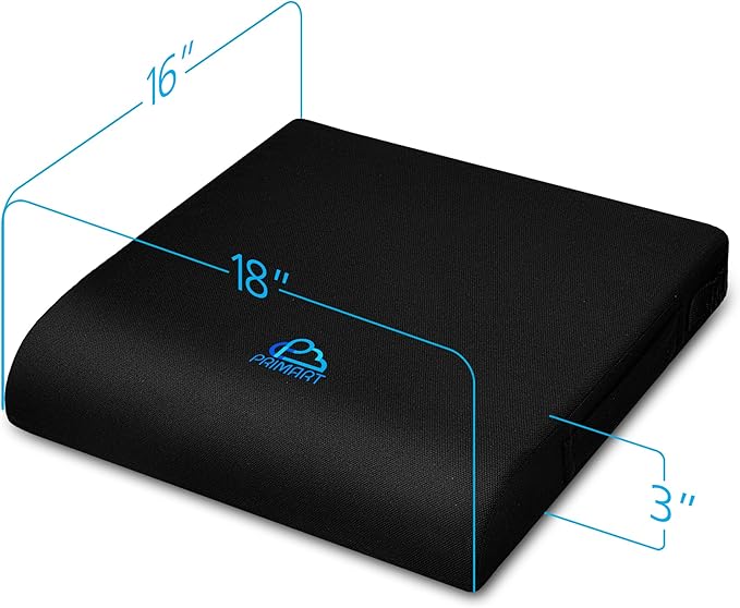 Large Gel Seat Cushion, Memory Foam Seat Cushion for Recliner, Wheelchair, Office Chair, Car, Floor, Dining Chair, Sciatica, Coccyx, Back Pain & Pressure Sore Relief, Design with Ventilation