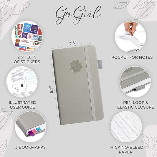 GoGirl Planner and Organizer for Women – Pocket Weekly Planner, Goals Journal & Agenda for Time Management & Productivity. Undated (Gray)