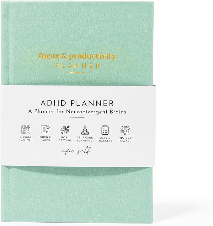 ADHD Planner for Adults: Boost Focus and Productivity - Organize, Set Goals, and Manage Time - Ideal Gift for Men and Women with ADHD