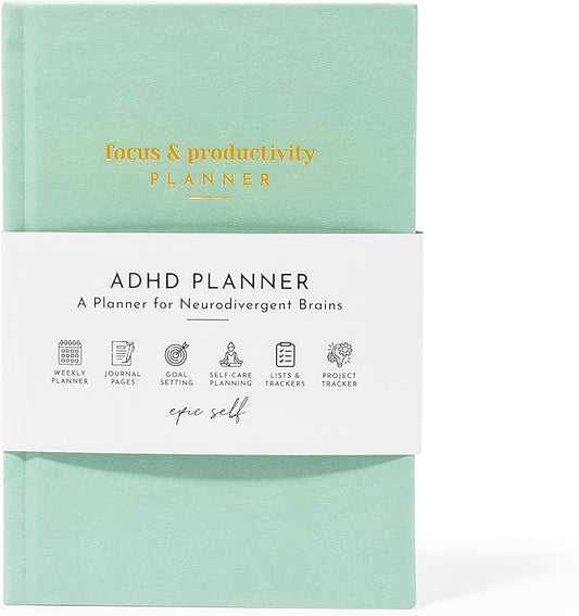 ADHD Planner for Adults: Boost Focus and Productivity - Organize, Set Goals, and Manage Time - Ideal Gift for Men and Women with ADHD