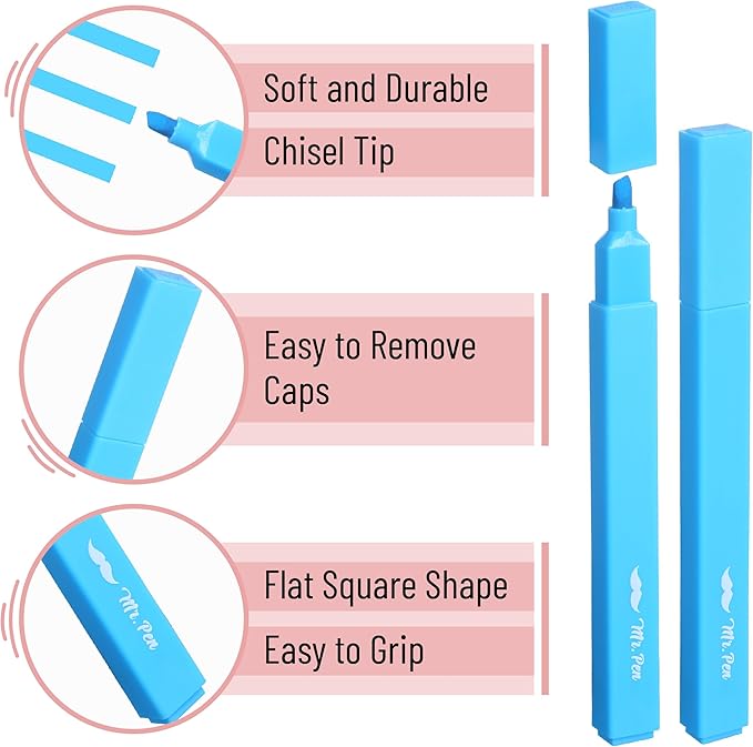 Mr. Pen- Aesthetic Highlighters, 8 Pack, Chisel Tip, Autumn Colors, Cute Highlighters Assorted Colors, Back to School Supplies