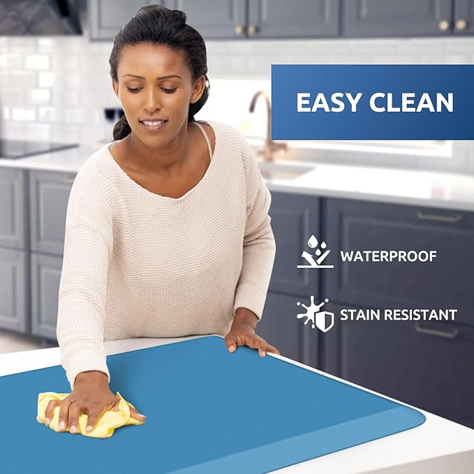 KitchenClouds Kitchen Mat Cushioned Anti Fatigue Rug 24"x70" Waterproof, Non Slip, Standing and Comfort Desk/Floor Mats for House Sink Office (Green)