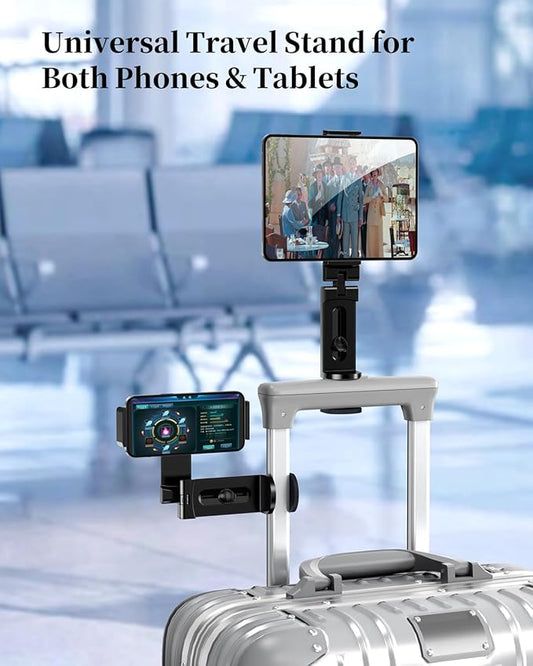 Airplane Essential Tablet Holder for Travel, Universal Handfree Tablet Mount with 360 Degree Rotation, Travel Must Haves Tablet Stand for Plane Tray Table, Home, Kitchen, Office, Outdoor