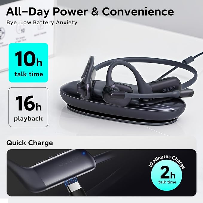 Pilot P200b Pro Wireless Headset with Mic for Work, 50dB Noise Cancelling Headphones with AI ENC, Bluetooth 5.3 USB-C Dongle - Wireless Computer Headset for Meetings and Calls