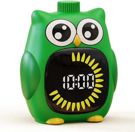 Doli Yearning Visual Timer for Kids, 99 Minute Cute Owl Digital Countdown Timer for Home School Classroom Supplies Study, Silent Time Management Tool (Green)