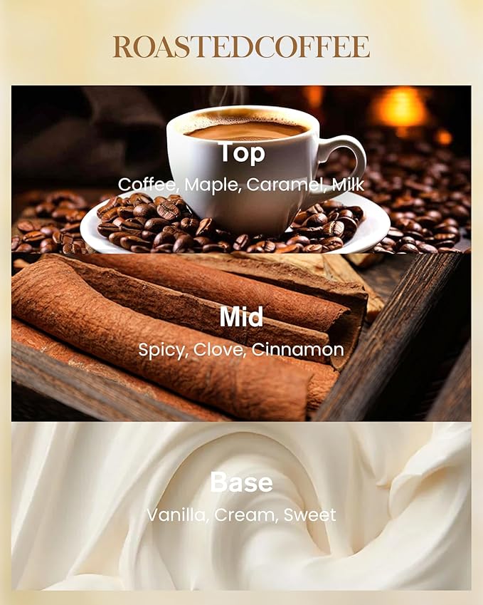 M&SENSE Roasted Coffee Scented Candle, Soy Natural Wax Candles, 14.1oz 60H Burn Time Slow Burning, Stress Relief Home Fragrance Housewarming Gifts
