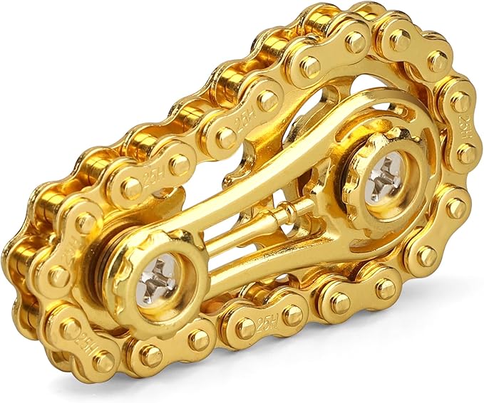 Fidget Chain Gear Toy, Metal Hand Roller Fidget Spinner for Kids Adults, Metal Assemble Sprockets Bike Chain Gears, EDC Novelty Stress Relief Desk Office Birthday Gift for Goodie Bag Fillers
