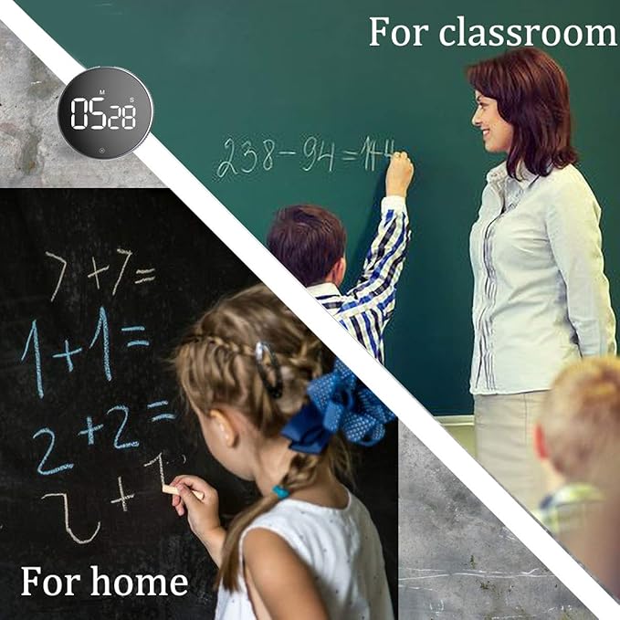 Timers, Kitchen Timer for Kids, Digital Countdown Magnetic Egg Timer for Cooking, Quiet for Children and Teacher for classrooms