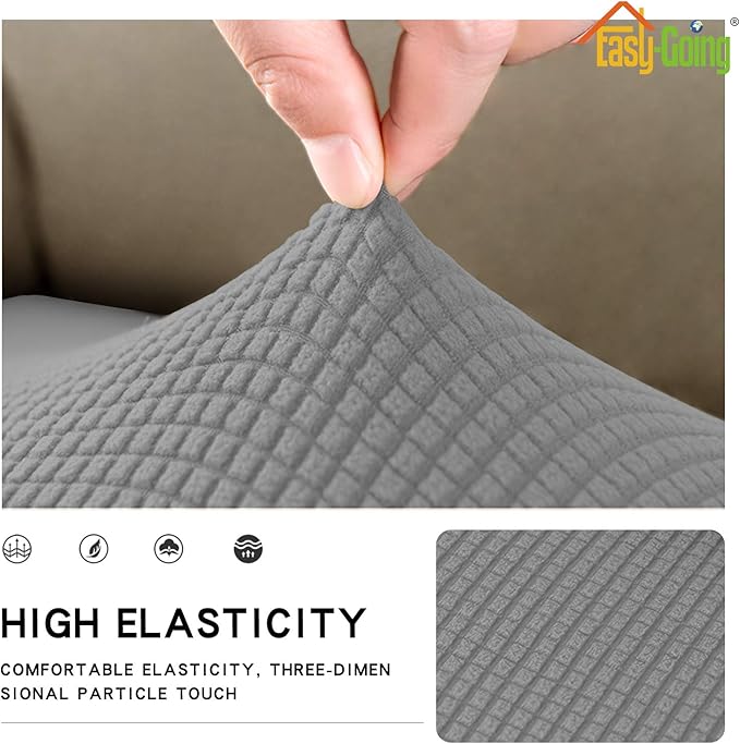 Easy-Going Stretch Chair Cushion Cover Sofa Cushion Furniture Protector Sofa Seat Sofa Slipcover Sofa Cover Soft Flexibility with Elastic Bottom(Chair Cushion, Light Gray)