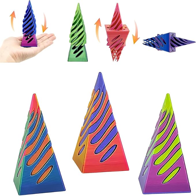 3 Packs Impossible Cone,Spiral Cone Fidget Toy,Impossible Cones passthrough Impossible Pyramid for Relaxing,Spiral Fidget Toy passthrough Impossible Cone,Birthday for Adults & Kids