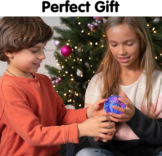Gear Ball 3D Printed Cube Fidget Toy,Gear Sphere Fidget Toys,Sensory Toys for Stress and Anxiety Relief, Desk Toy Fidget Spinners,Stocking Stuffers for Adults & Kids Gift(Purple Blue, 2.3 Inch)